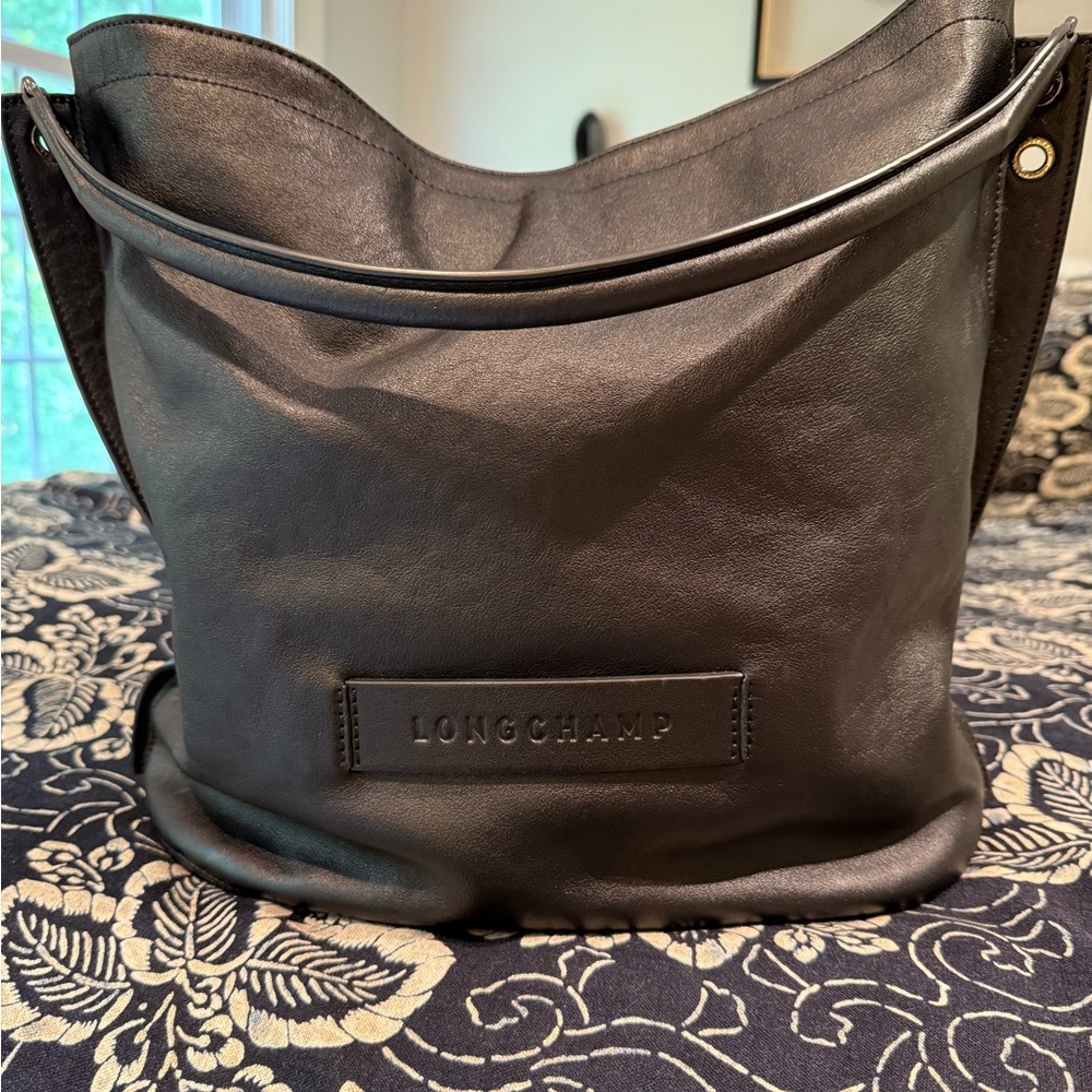Longchamp Black Leather shoulder bag tote